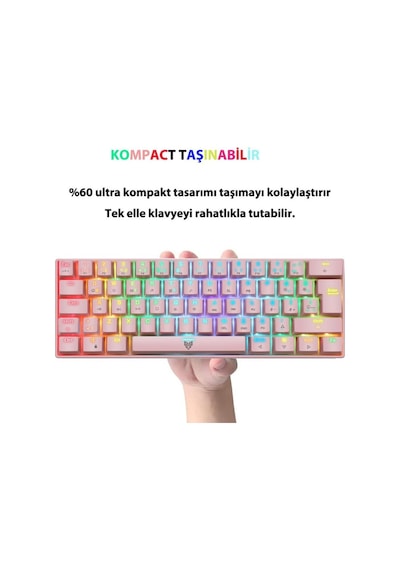Blueforce Majesty 62 Tuşlu Red Switch RGB Mekanik Mini Oyuncu Klavye