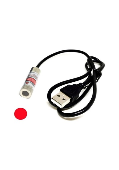 Devremarkt Usb Kablolu 5mw 650nm Nokta Çizgi Lazer Modül 1 Metre Kablo Lens İle Odak Ayarlı 12mm Çap