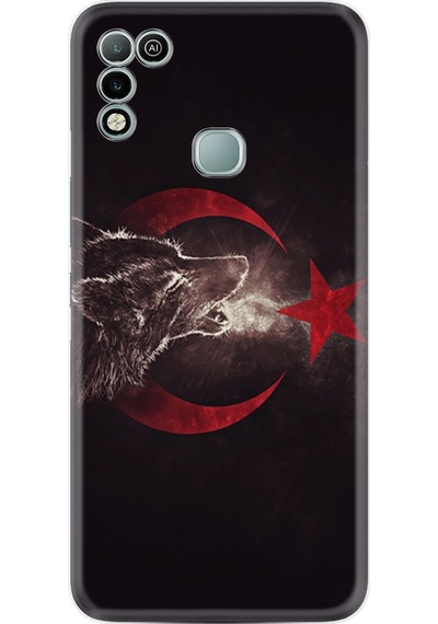 Infinix Hot 11 Play Kılıf Resimli Silikon Kurt Ve Ay Yıldız 1403