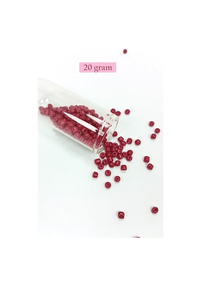 Dökme Cam Kum Boncuk Büyük Boy 6/0 4 Mm - 20 Gram - Bordo - Bnc097