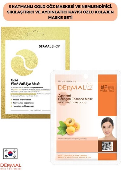 Dermal 3 Katmanlı Göz Maskesi + Kayısı Özlü Kolajen Maskesi 23 G