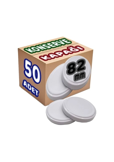 Konserve Kapağı Büyük Standart 82mm 50 Adet beyaz