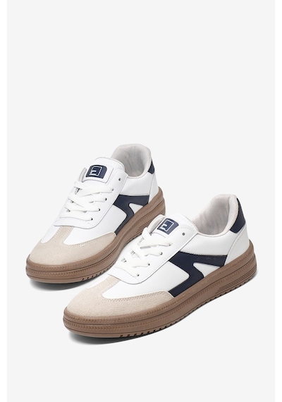 Tonny Black Rahat Kalıp Kauçuk Taban Bağcıklı Sneaker Kadın Beyaz Lacivert Sneaker Tbtyldz005 Beyaz - Lacivert