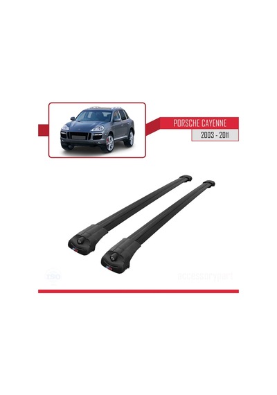 Porsche Cayenne 2003-2011 Arası İle Uyumlu Ace-1 Ara Atkı Tavan Barı Siyah