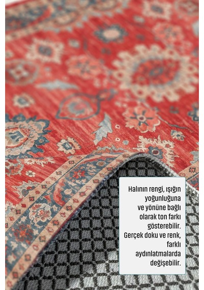 Dekoratif Halı Kaymaz Taban Leke Tutmaz Yıkanabilir Kilim Özel Ölçü Salon Halısı 3026-3