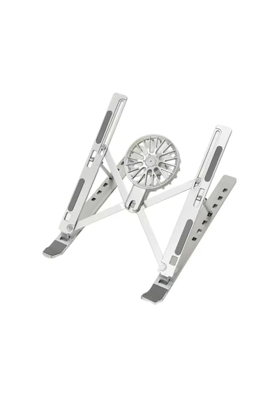 Shopytech Fanlı Katlanır Laptop Notebook Standı 7 Kademeli Yükseklik Alüminyum Alaşım 16 İnc Uyumlu