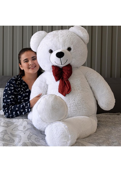 Özgüner Oyuncak 160 Cm Dev Pelüş Ayı, Papyonlu Ve Sevimli Büyük Boy Ayıcık, Yumuşak Sarılmalık Peluş, Sevgi Genel
