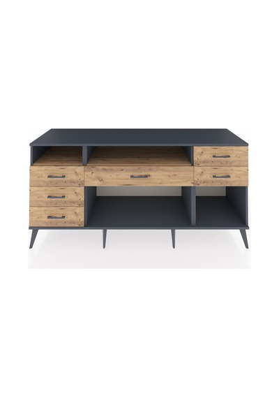 Kronos Konsol 2 Raflı 6 Çekmeceli 176x59x83 Antrasit-çam/çam Çam/çam Kronos Konsol 2 Raflı 6 Çekmeceli 176x59x83 Antrasit-çam/çam Çam/çam