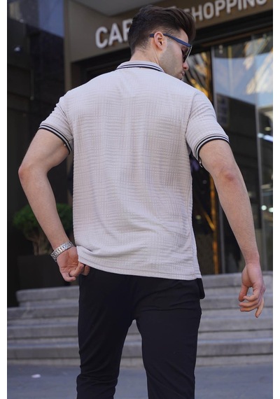 Madmext Boyalı Gri Basic Regular Fit Erkek Polo Yaka Tişört 6100-boyalı Gri Boyalı Gri