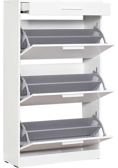 Flat Duo 3 Katlı Çekmeceli Ayakkabılık Mat Lake Beyaz 75x128x29 Cm Gxyxd Flat Duo 3 Katlı Çekmeceli Ayakkabılık Mat Lake Beyaz 75x128x29 Cm Gxyxd