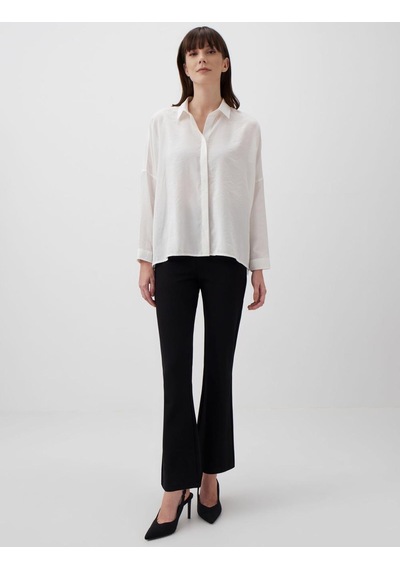 Jimmy Key Siyah Bol Paça Yüksek Bel Dar Kesim Örme Pantolon 6sw185412900