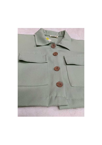 Bubiee Baby Su Yeşili Üst Krop Alt Pantolon 2'li Takım Yeşil