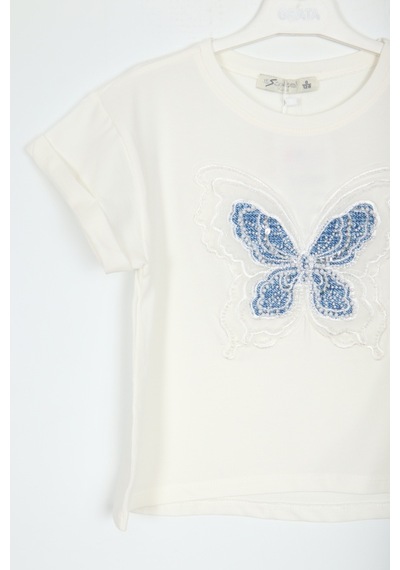 Xo Kids Kız Çocuk Tişort 5-9 Yaş 36044 Beyaz