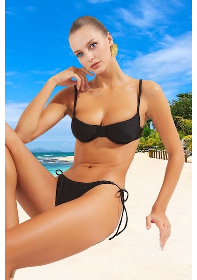 Ersefa Tasarım Bikini Takımı Yüksek Konfor Premium Kalite Su Sporları İç Siyah