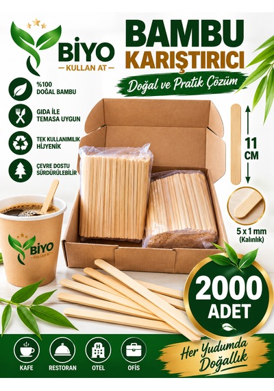 Bambu Karıştırıcı 11 Cm 2000 Adet