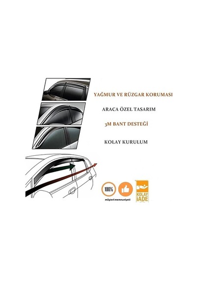 Mitsubishi Uyumlu L200 2011-2014 Cam Rüzgarlığı Mugen 4'lü