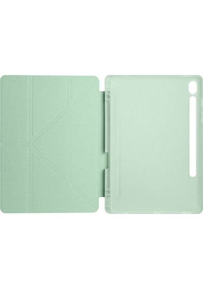 Galaxy Uyumlu  Tab S9 Kılıf Frm Tri Folding Kalem Bölmeli Standlı Kılıf-siyah Arka Kapak