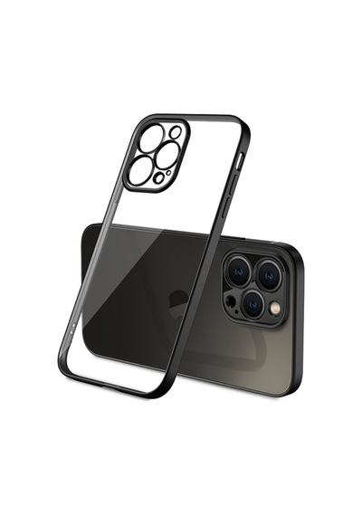 Apple Uyumlu iPhone 13 Pro Renkli Kenar Seffaf Kilif Kamera Korumali Silikon 400385679