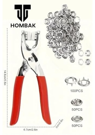 200 Adet Paslanmaz Çelik Çıt Çıt Ve Pense Seti Metal Çıt Çıt Makinesi, Kumaş Çıtçıt Düğme Seti, El İşi Ve Tamir İçin 50 Set Çıt Çıt