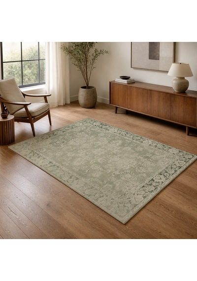 Kartela Halı Lino Halı Jüt Taban Dokuma Halı Adaçayı Yeşili - 80 X 120 Cm