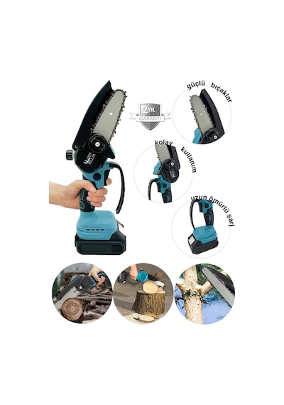 Moonshop 128 Vf 12 Ah Çift Bataryalı Şarjlı El Testeresi Çift Pal