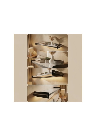 Tekli Dekoratif Duvar Rafı Modern Tasarım, Kolay Montaj, 60x20 Cm Beyaz - 650508295 Beyaz