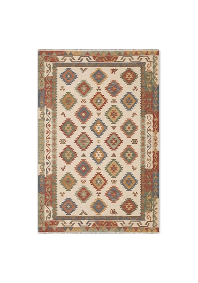 Dekoratif Halı Kaymaz Taban Leke Tutmaz Yıkanabilir Kilim Özel Ölçü Salon Halısı 3053 Çok Renkli