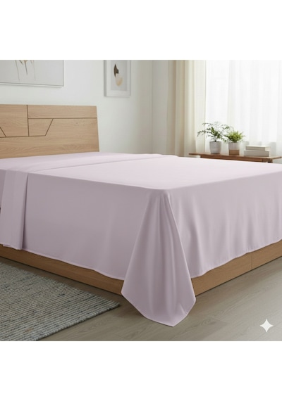 Tek Kişilik Düz Çarşaf Pamuklu Kumaş Lastiksiz Çarşaf 160x240 Lila