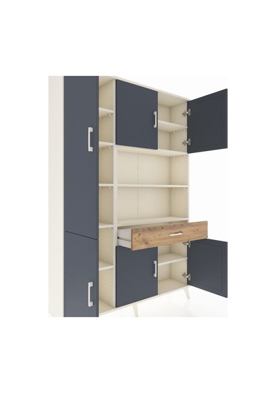 Arges Dolap 10 Raflı Tek Çekmeceli 6 Kapaklı 132x30x195 Aytaşı-antrasit/çam Antrasıt/atlas Çam Arges Dolap 10 Raflı Tek Çekmeceli 6 Kapaklı 132x30x195 Aytaşı-antrasit/çam Antrasıt/atlas Çam