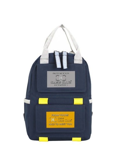 Case Club Okul Çantası Unisex Su Geçirmez Kumaş Yandan Cepli Lacivert