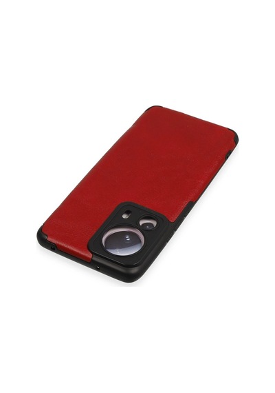 Cosmotex Newface Xiaomi Mi 13 Lite Kılıf Loop Deri Silikon - Kırmızı