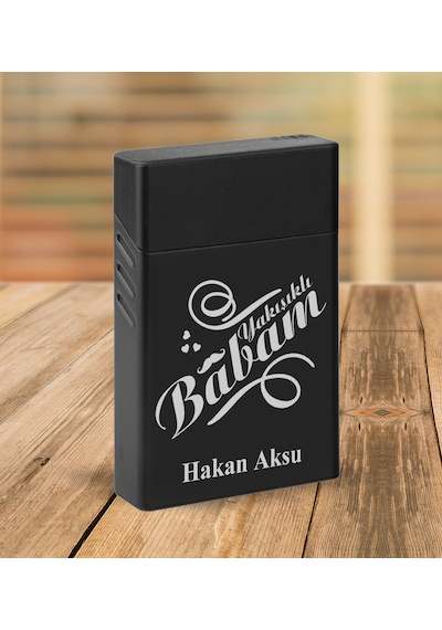 Bk Gift Kişiye Özel İsimli Baba Temalı Siyah Metal Kalem&çakmak&sigara Kutusu&kartlık-cüzdan Hediye Seti, Sevgiliye Hediye-6, Babaya Hediye, Babalar G