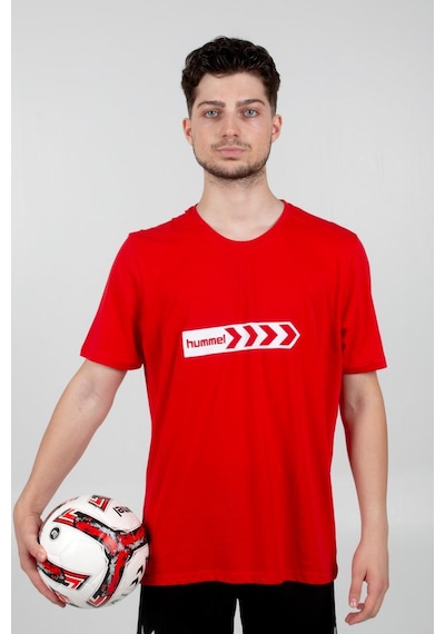 Hummel Armin Pamuklu Antrenman Tişört Kırmızı Baskılı