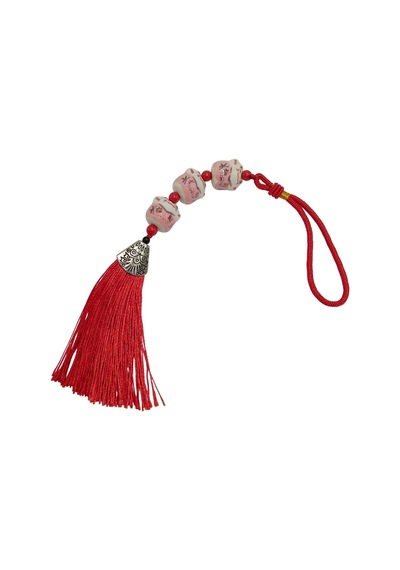 Üçlü Pembe Maneki Neko Şans Kedisi Araba Süsü No.5p