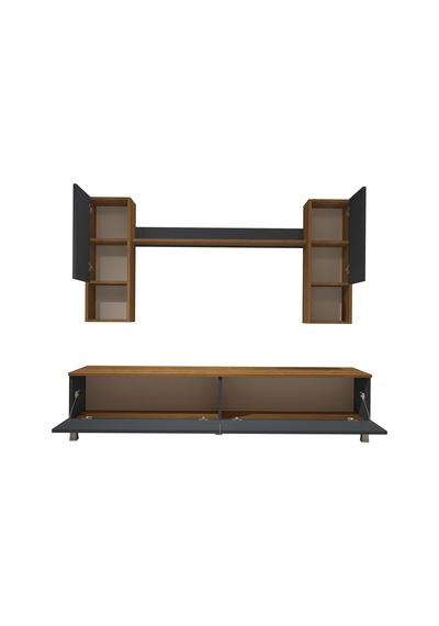Decoraktiv Eko 5da Mdf Std Krom Ayaklı Tv Ünitesi Tv Sehpası Pera - Antrasit