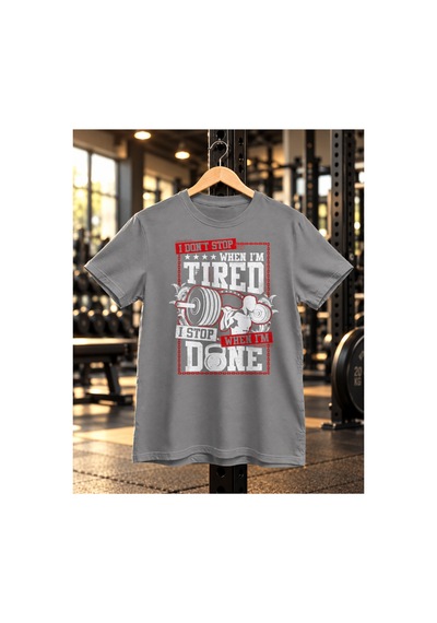 Segungear Dontstop Erkek Regular Fit Baskılı Spor Tişört Gri - 933732752 Gri