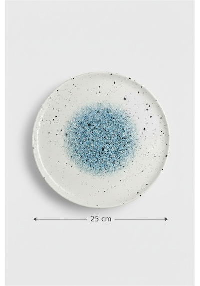6'lı Valencia Servis Tabak 25cm Dijital Splash Rinart Krem