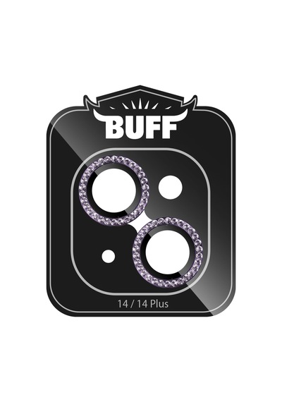 Buff Apple Uyumlu iPhone 14 / 14 Plus Diamond Kamera Lens Koruyucu Koyu Mor
