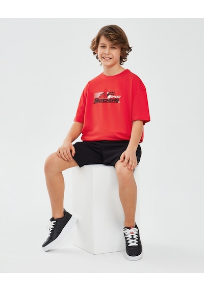 Skechers Graphic Tee B Short Sleeve Büyük Erkek Çocuk Kırmızı Tshirt Sk241020-600