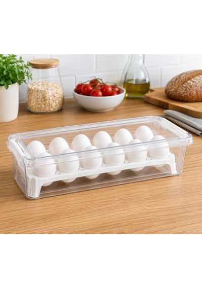 Orret Home 15 Gözlü Kilitli Yumurta Saklama Kabı Plastik Yumurta Taşıma Kutusu Kapaklı Şeffaf Buzdolabı Düzenleyici Bpa Free 15'li Yumurta Organizeri