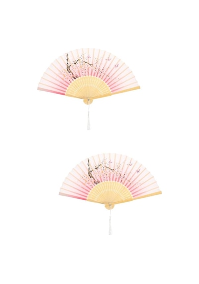 Beluga Yelpaze Bambu Serinletici Vintage Şık Püsküllü Japon Yelpaze 0426 2 Adet