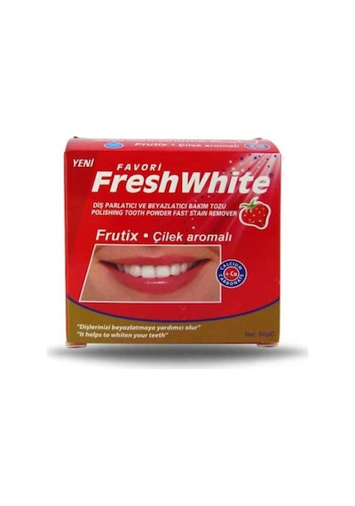 Favori Fresh White Çilek Aromalı Parlatıcı ve Beyazlatıcı Diş Bakım Tozu 50 G