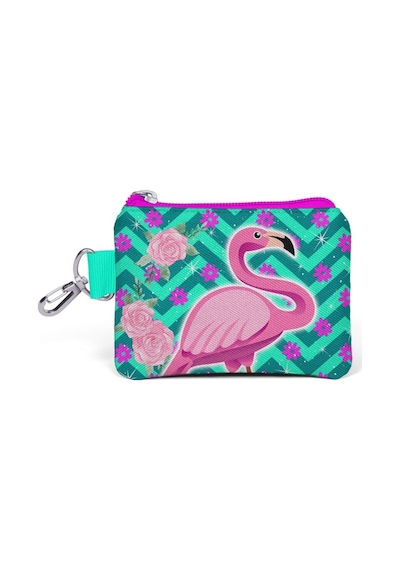 Coral High Kids Flamingo Desenli Bozuk Para Çantası - Yeşil / Pem Yeşil