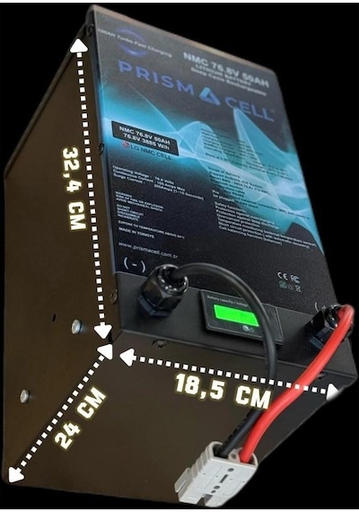 Prismacell 72 Volt 50ah Lityum Nmc Akü Elektrikli Araba Yuki Amy Motor Bataryası