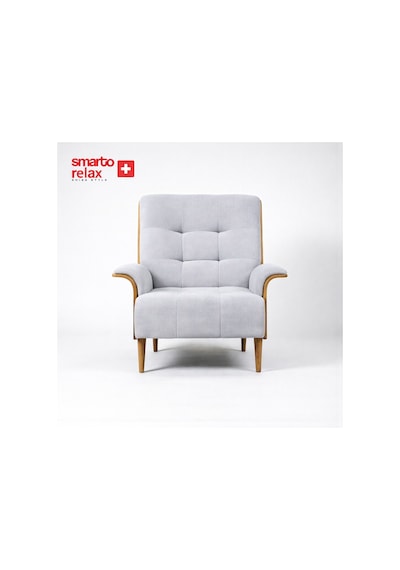 Smarto Genova Sabit Ergonomik Ekru Polyester Kumaş Tv Koltuğu Berjer Baba Koltuğu Beyaz