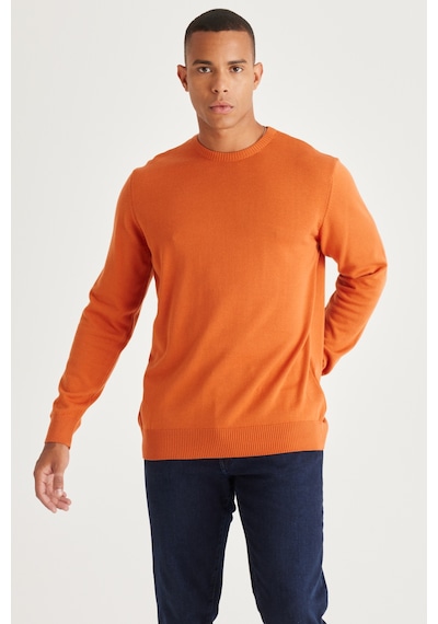 AC&Co / Altınyıldız Classics Erkek Kiremit Standart Fit Normal Kesim Bisiklet Yaka Pamuklu Triko Kazak 001 AC&Co / Altınyıldız Classics Erkek Kiremit Standart Fit Normal Kesim Bisiklet Yaka Pamuklu Triko Kazak 001