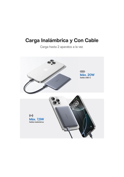 Am41 Picogo 0.3" Ultra İnce 5000mah Magsafe Kablosuz Powerbank, Gri