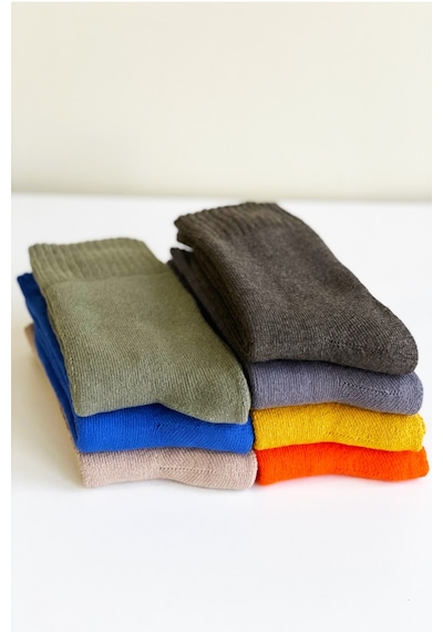Bgk 7'li Unisex Kışlık Havlu Çorap Pamuklu Çok Renkli