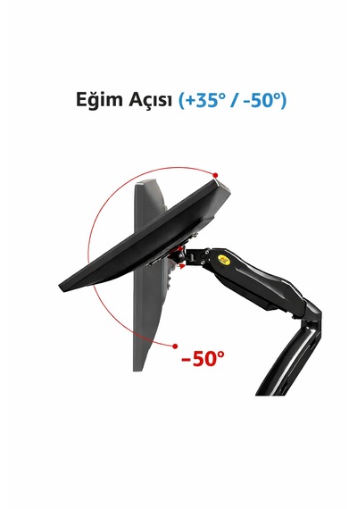 Kenly Nb F80 Monitör Kolu 17-27 İnç Gazlı Amortisörlü 360 Döner Vesa Uyumlu Masaüstü Askı Aparatı