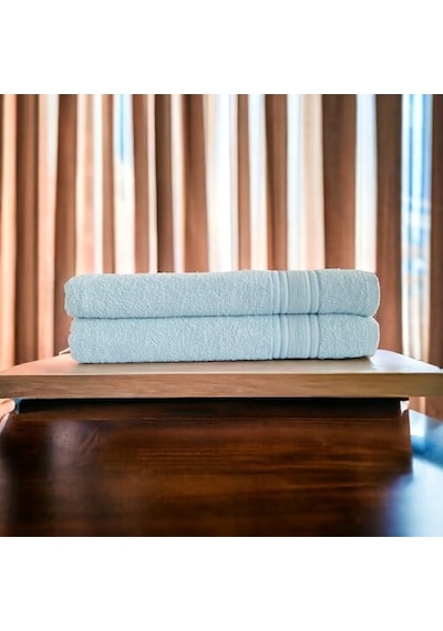 Lunox Home%100 Cotton Havlu Takımı Vücut Havlusu 90x140 Cm, Baş Havlusu 50x80 Cm, Ekstra Yumuşaklık Mavi Diğer
